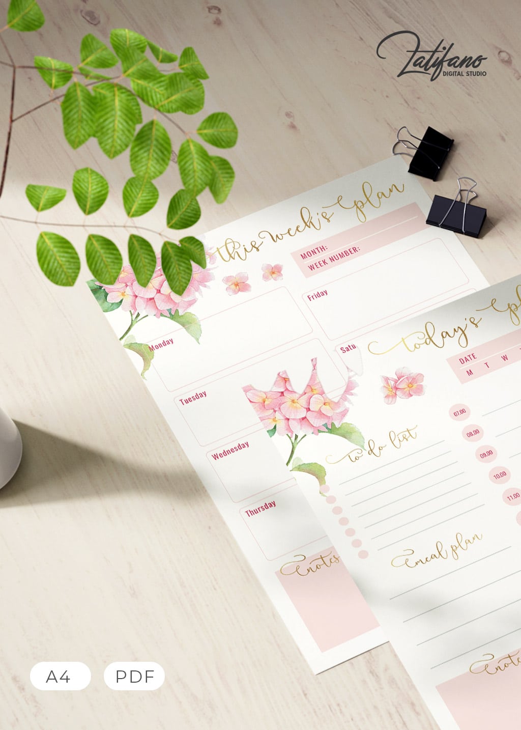 Printable daily planner for women
