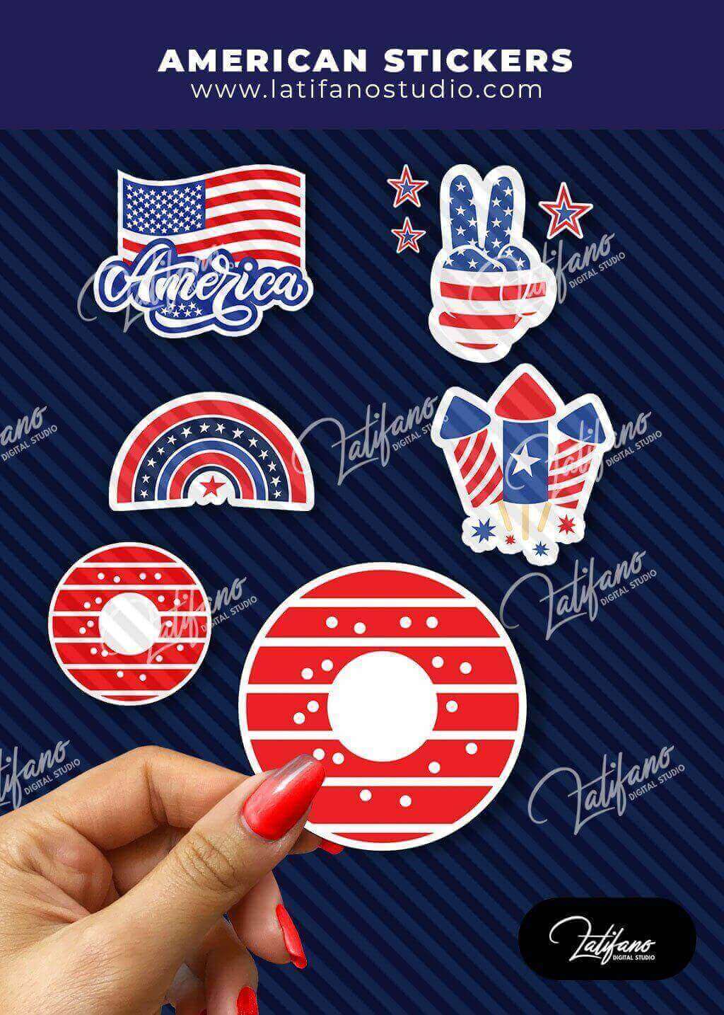 Free printable 4th of July stickers