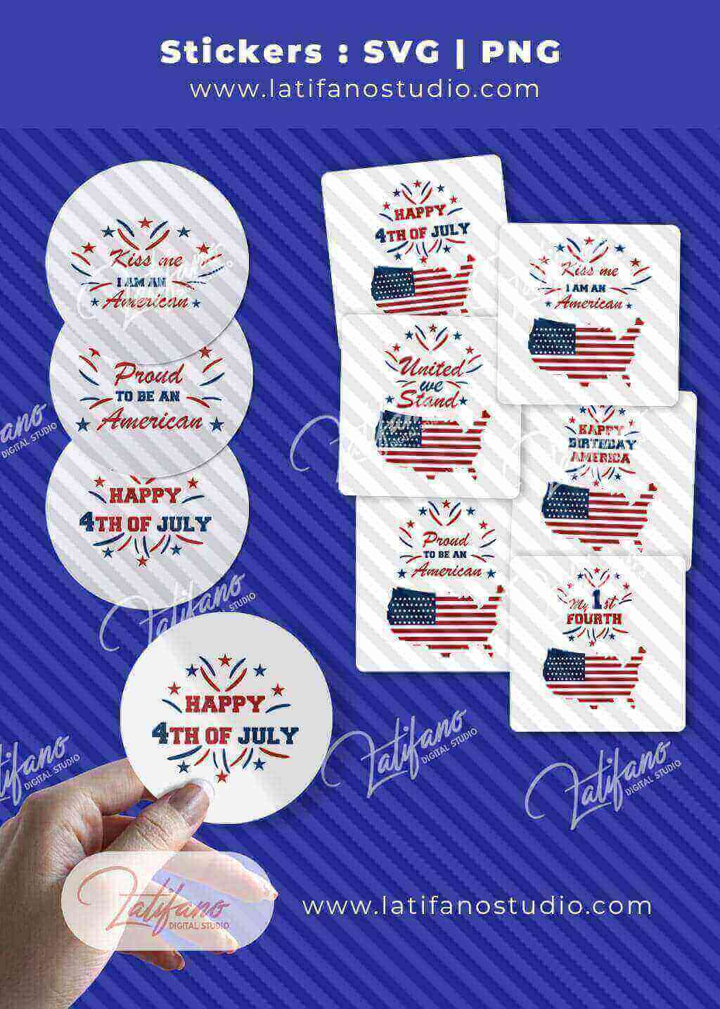USA Independence Day stickers