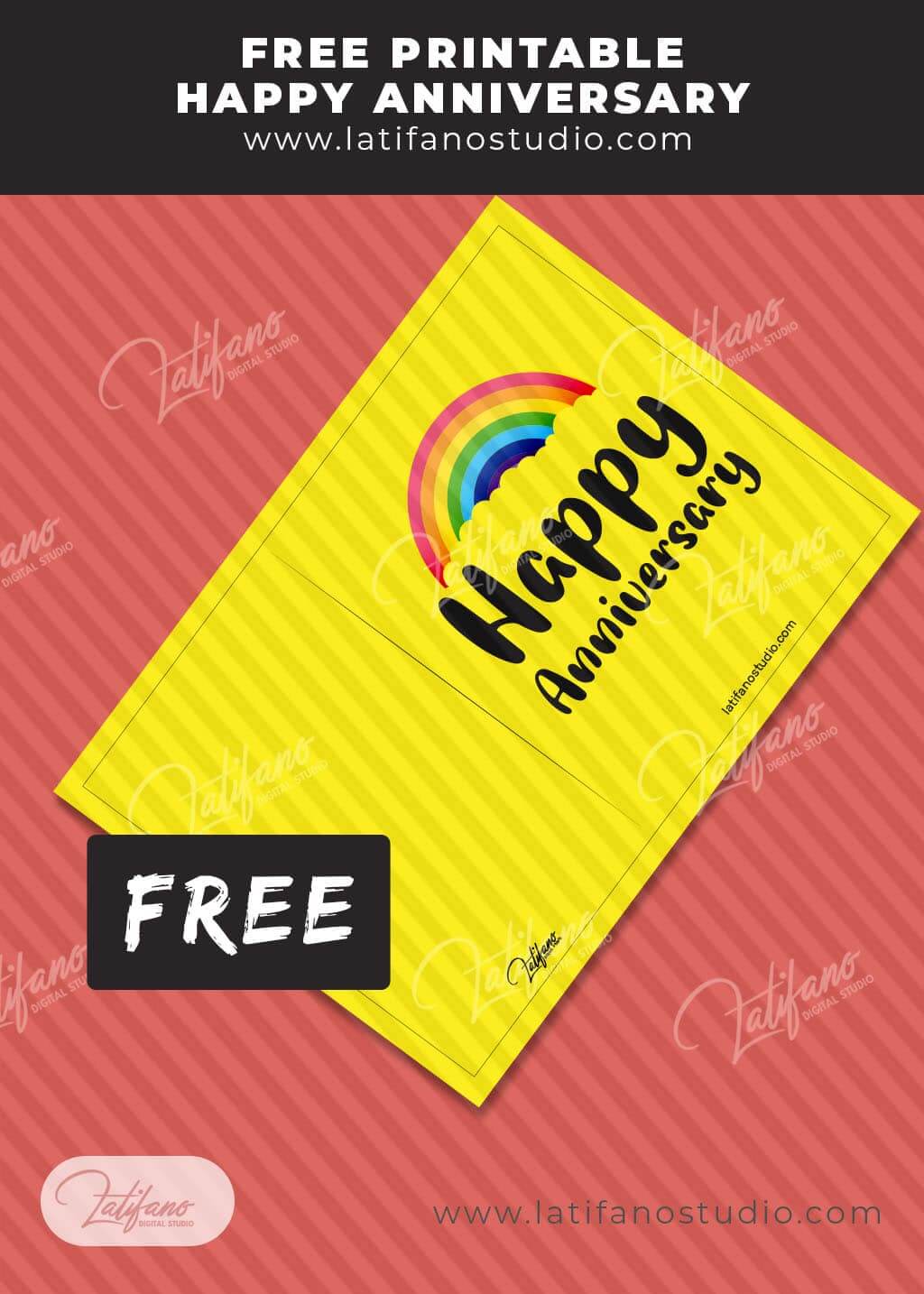 Free Printable card Happy anniversary