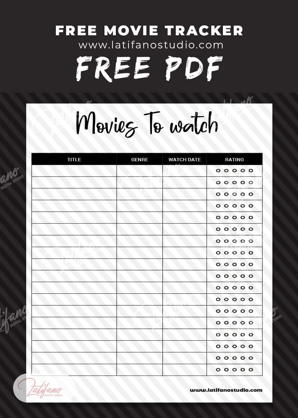 Free Printable Movie Tracker