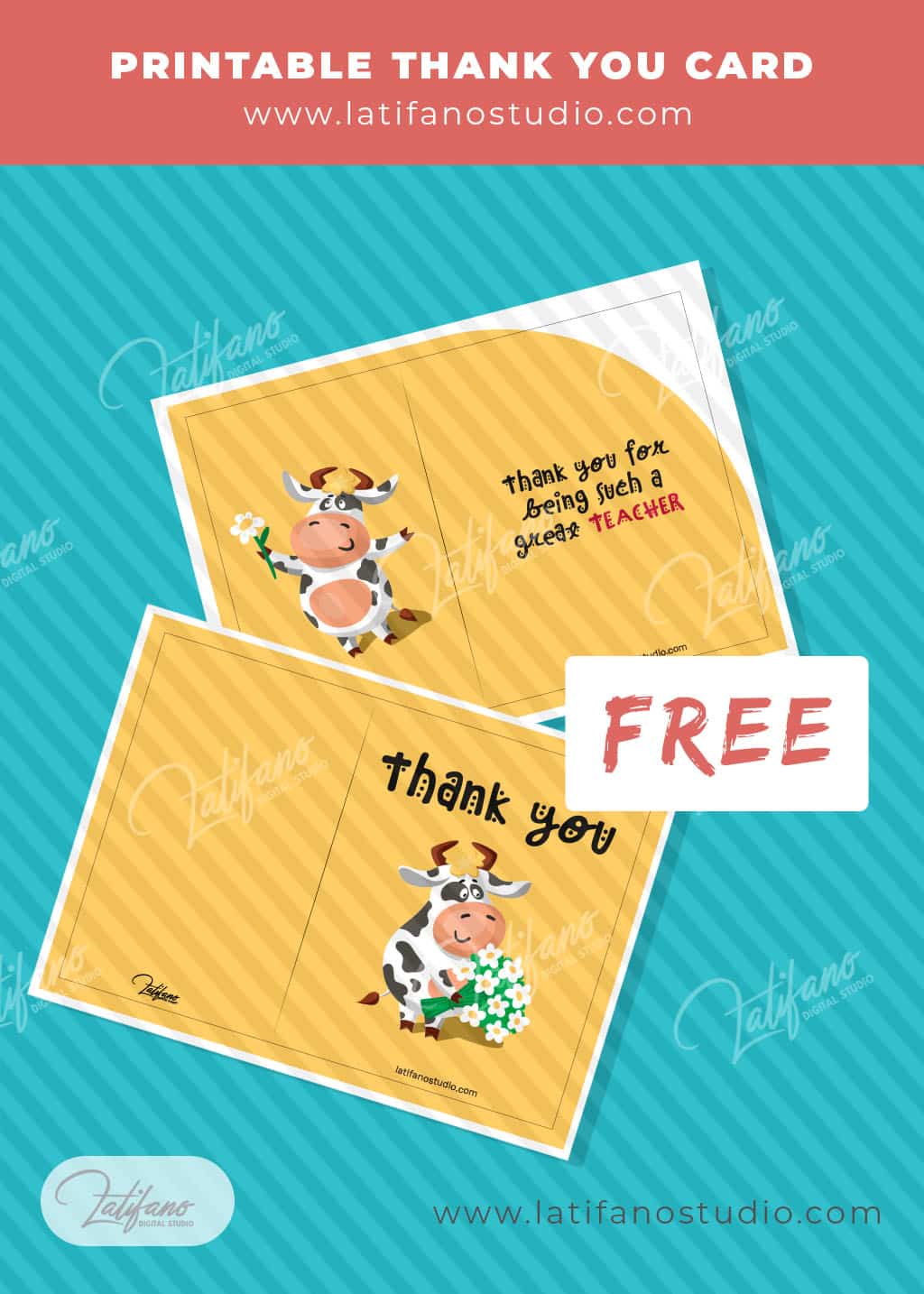 Printable Thank You Cards for your Teacher