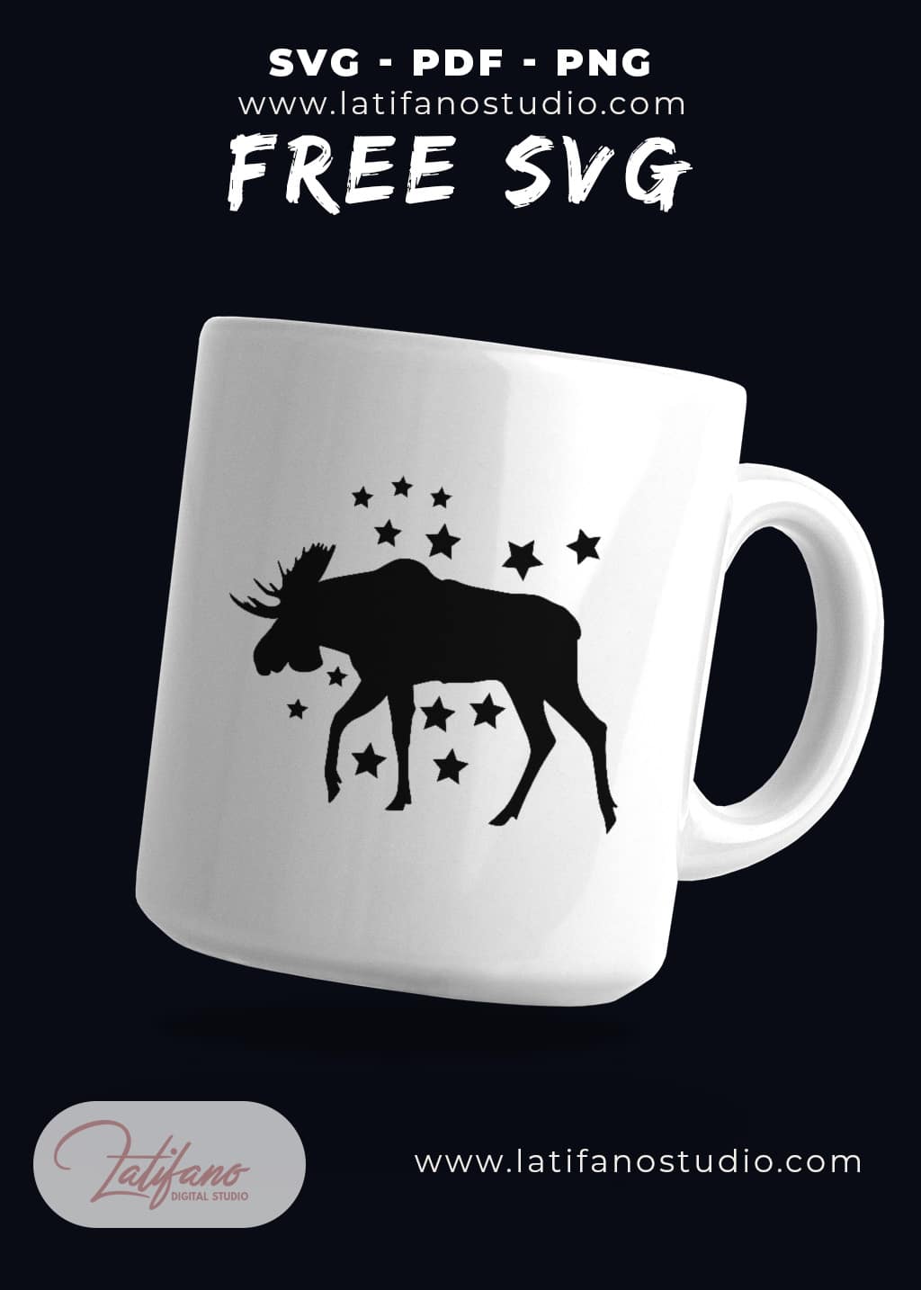 Free svg moose with stars