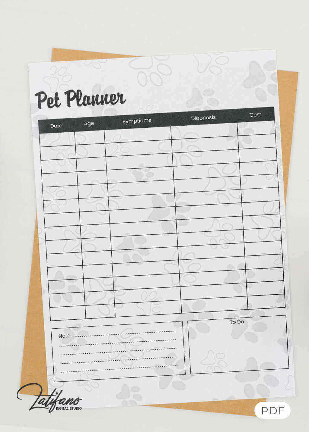 free pet planner for download