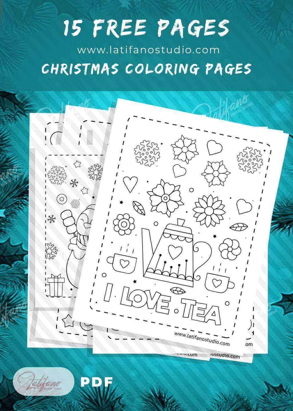 Free printable merry Christmas coloring pages