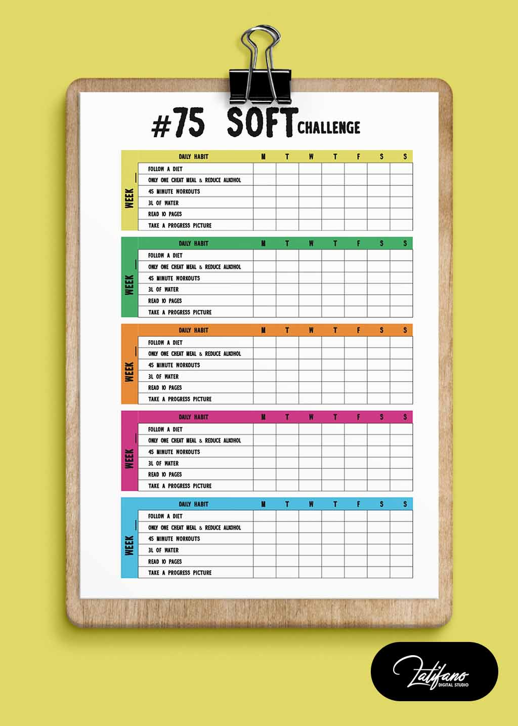 free 75 soft challenge tracker printable