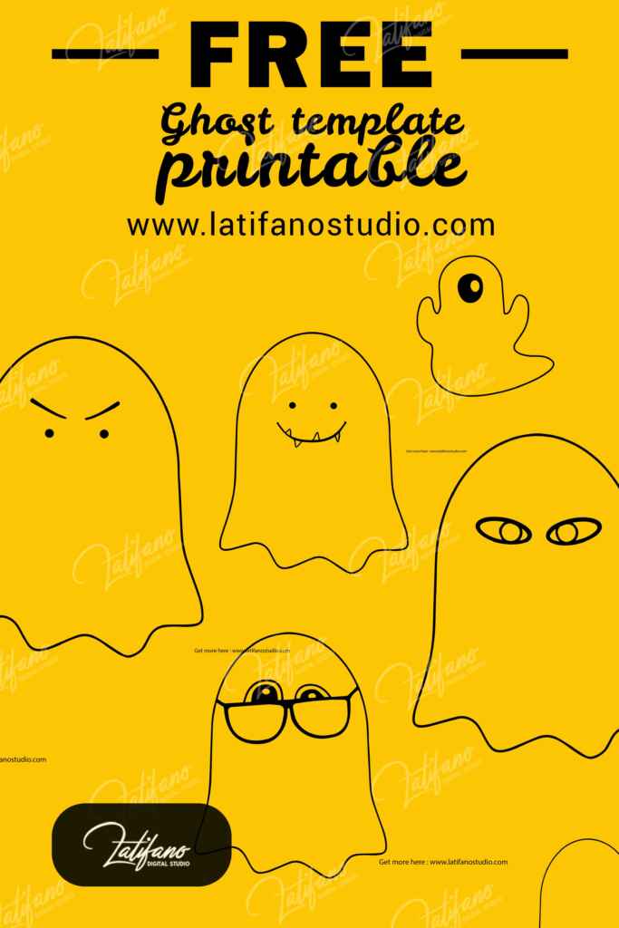 printable cute ghost template for halloween