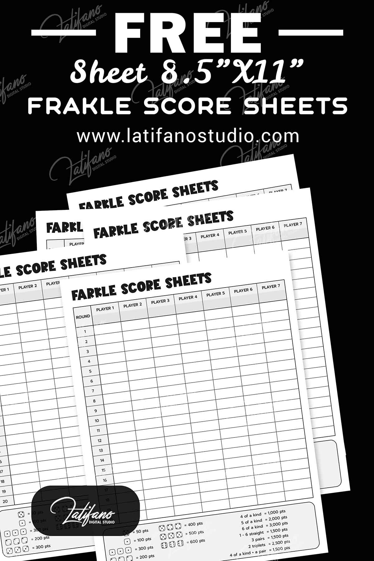 free printable farkle-score sheets game