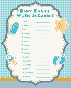 free Printable word scramble