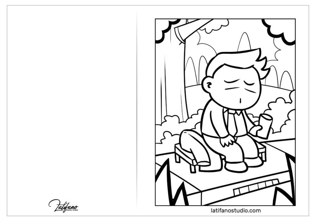 Free printable birthday cards for dad to color