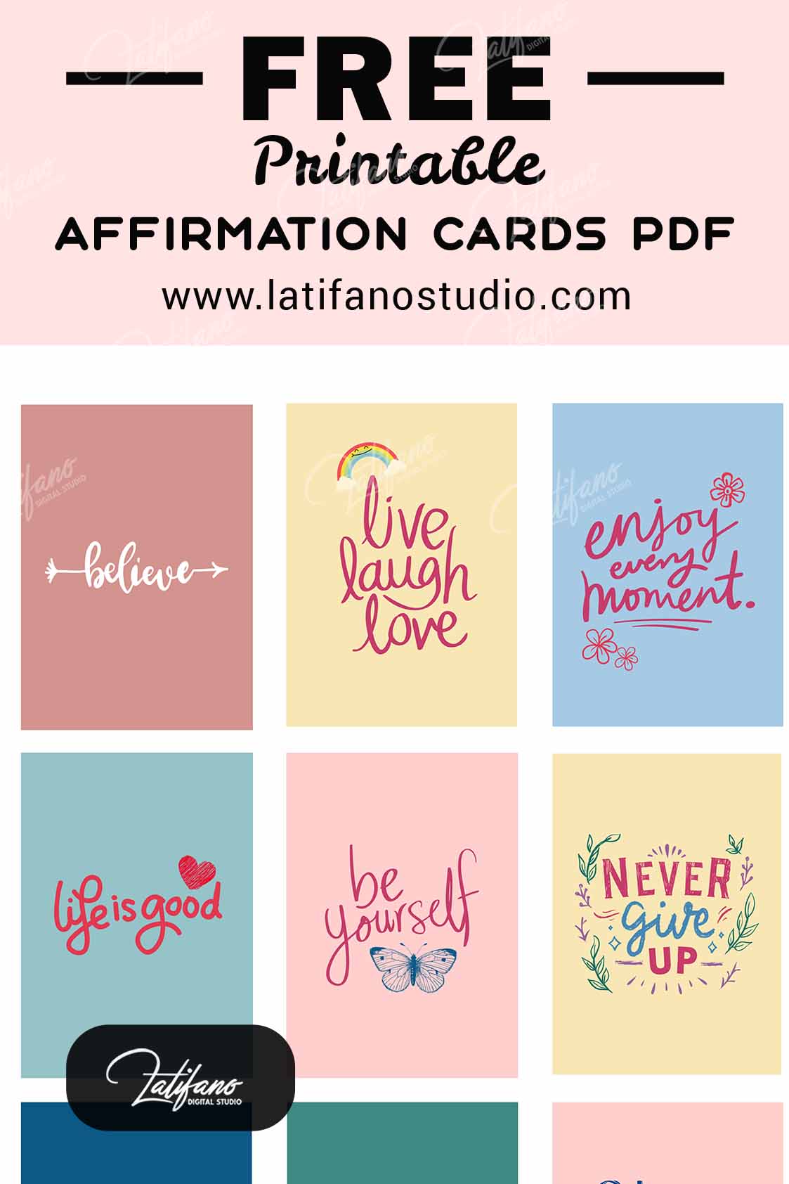 Free printable Self Love affirmation cards