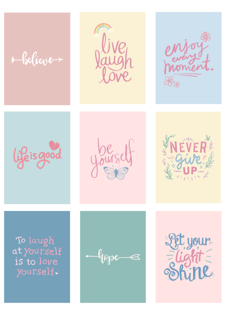 pick one printable affirmation card out each morning