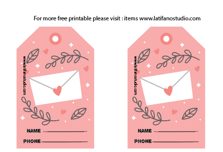 Download Free Printable Luggage Tags for girls