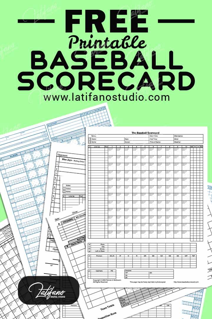 Free Printable Baseball Scorecards/Scorebook Pages