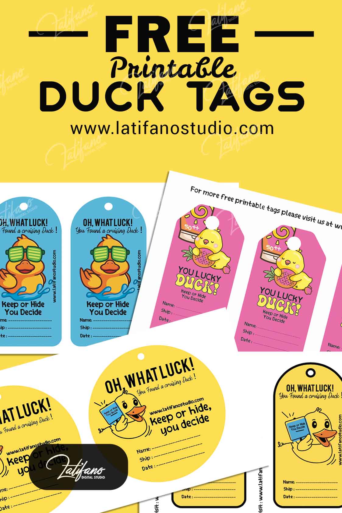 free printable cruise duck tags