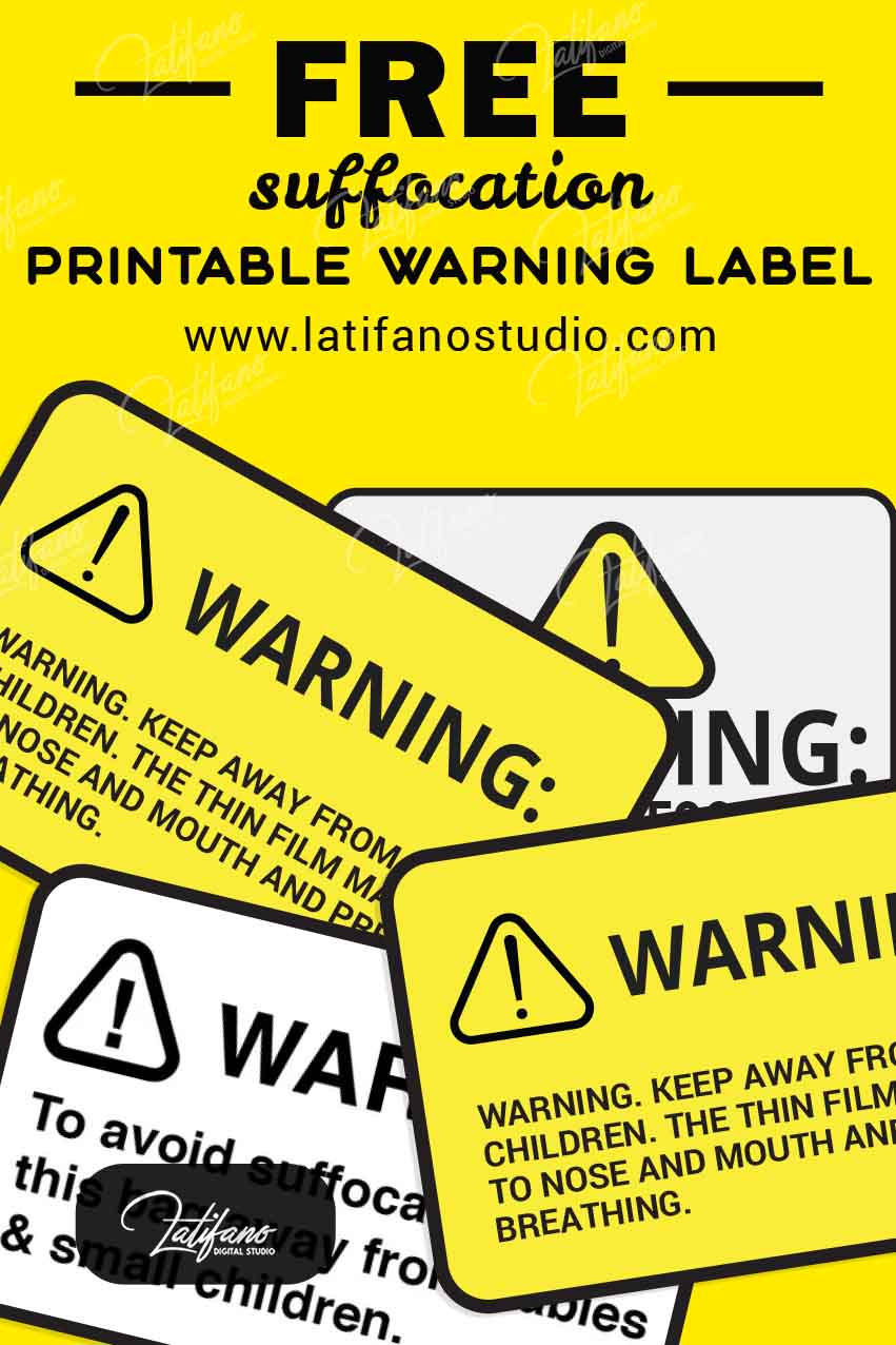 Free printable Suffocation warning label pdf