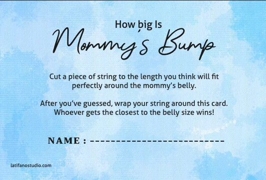 Babybump Ratespiel – Messen Sie Den Babybauch Schild Mit 50 Ratekarten, Für Babyparty & Spiele