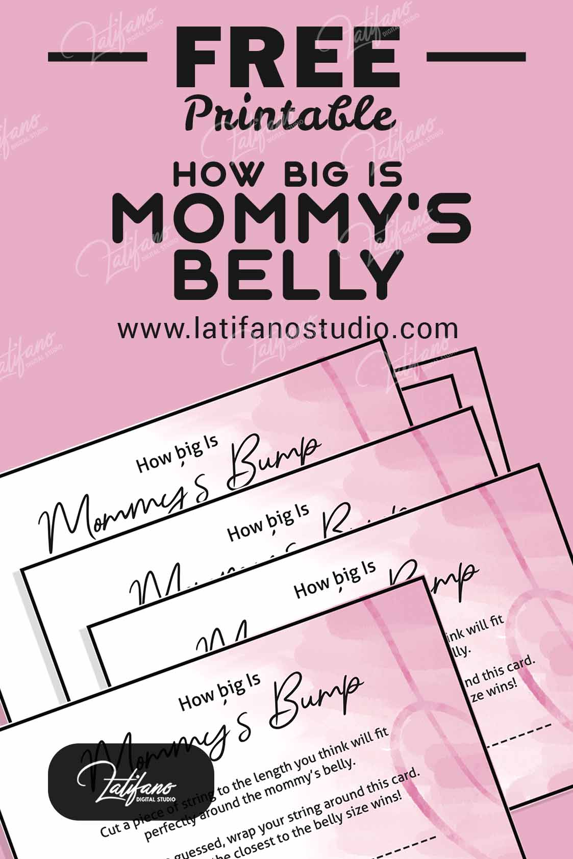 Free printable How big is mommy's belly game for baby shower