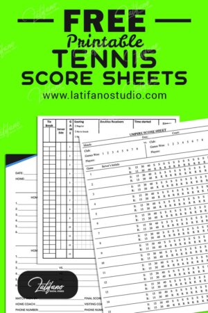 Free printable tennis score sheets - Collection of FREE pdf