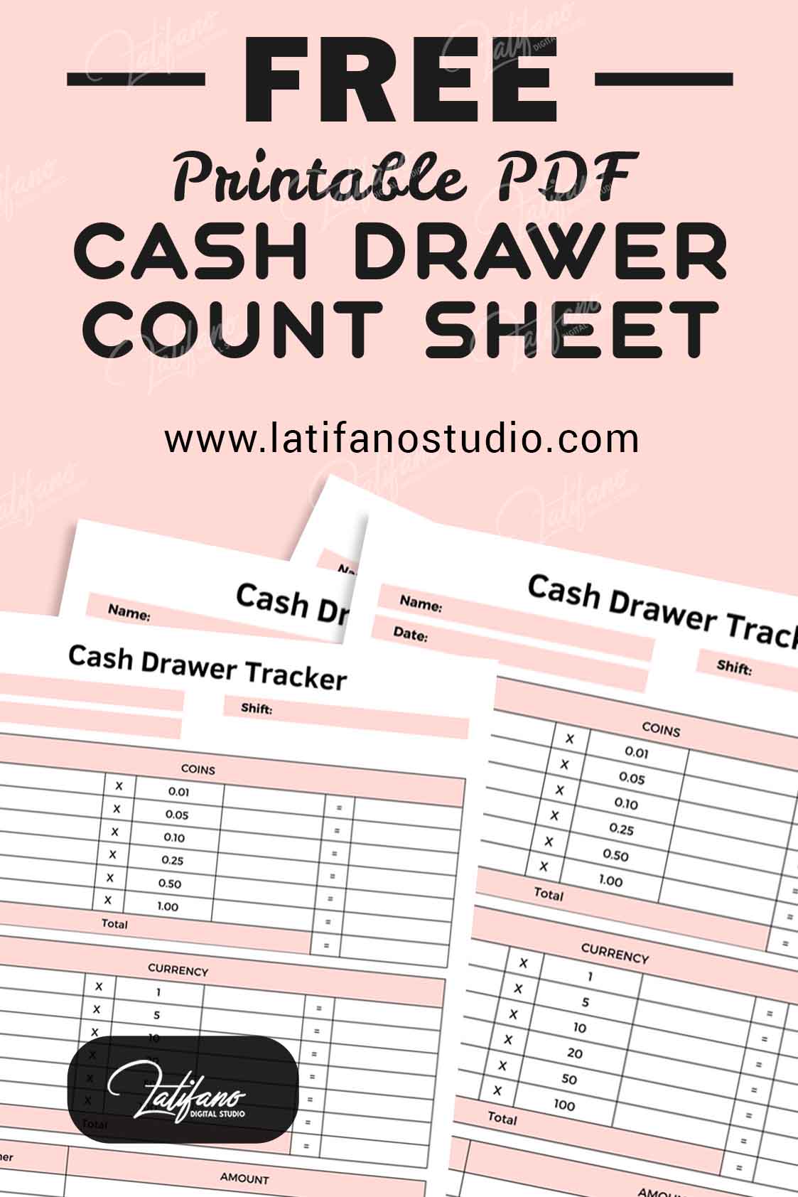 Free printable cash drawer count sheet pdf - Free Download
