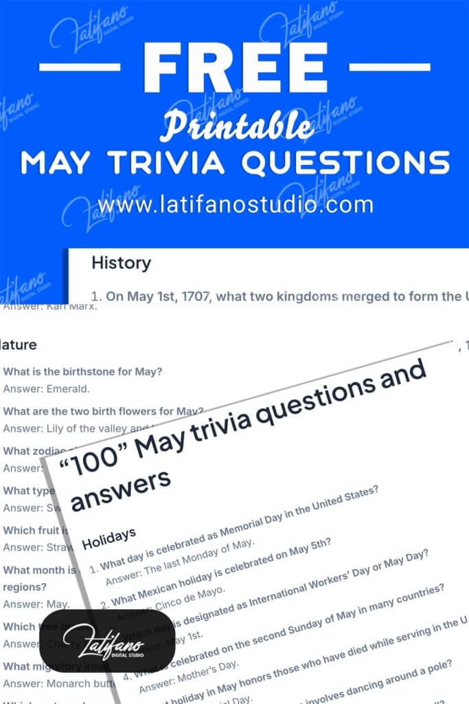 printable may trivia questions and answers